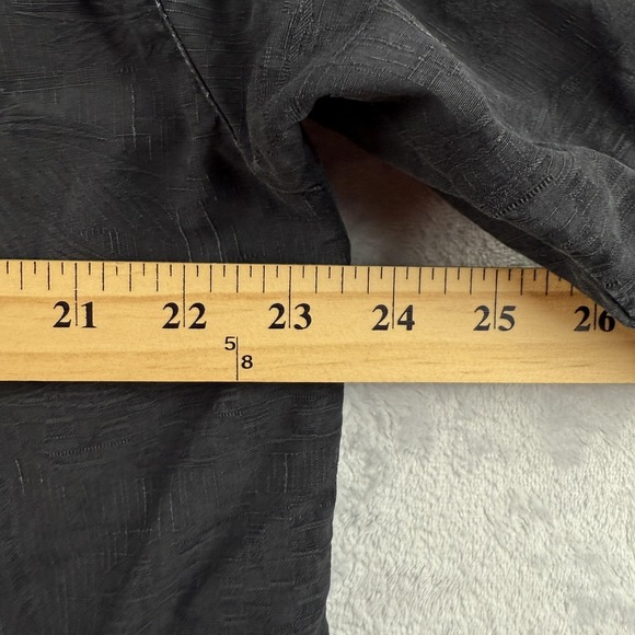 Tommy Bahama Shirt Mens Large Black Silk Hawaiian Floral Banana Button Up - Picture 8 of 10